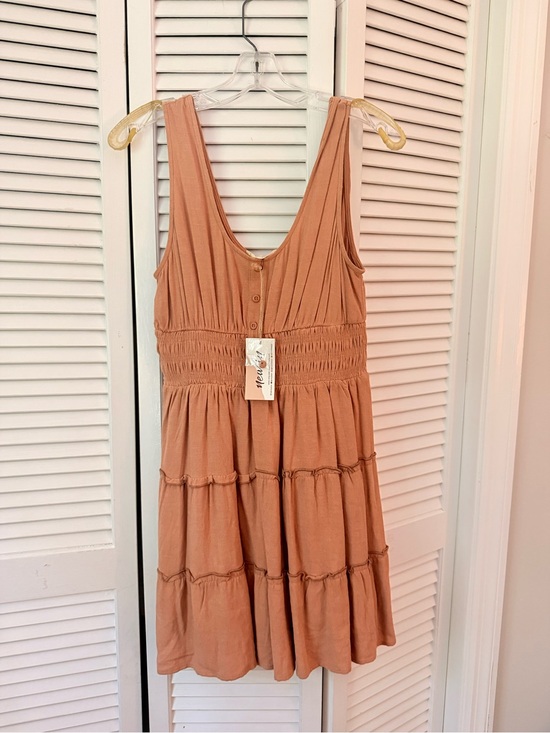 new in Dresses & Skirts - Tiered Smocked Waist Mini Dress in Rusty Terracotta